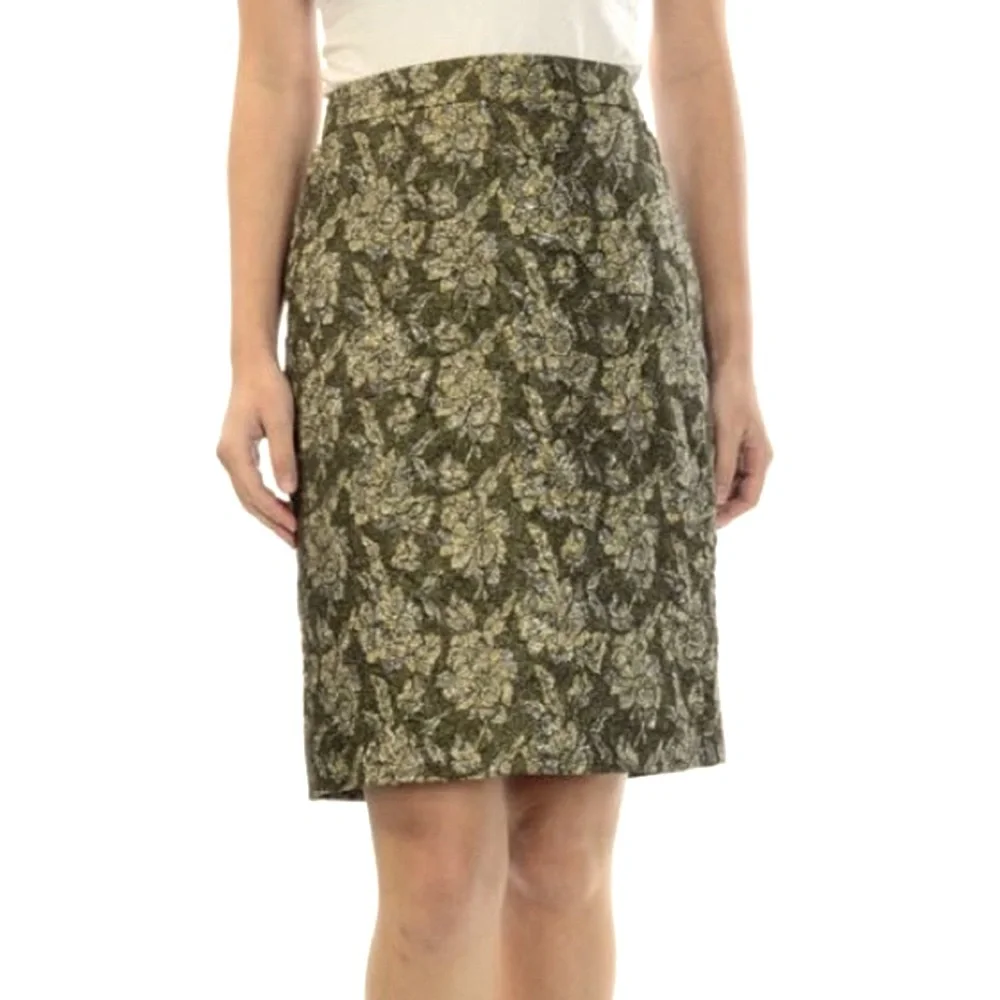 NWOT J.Crew Jacquard Metallic Crinkle Skirt